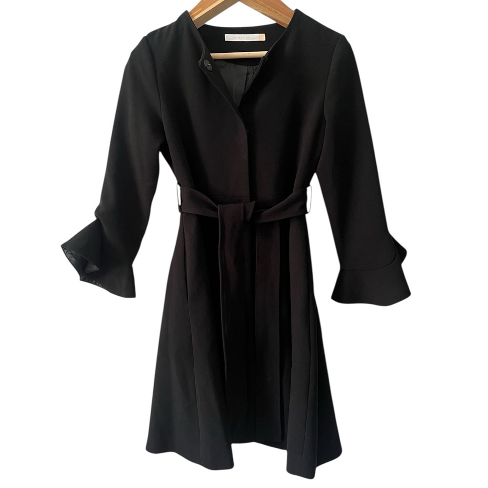 Bread n Butter women’s Belted Coat with Ruffle Sleeves and pockets black size 0